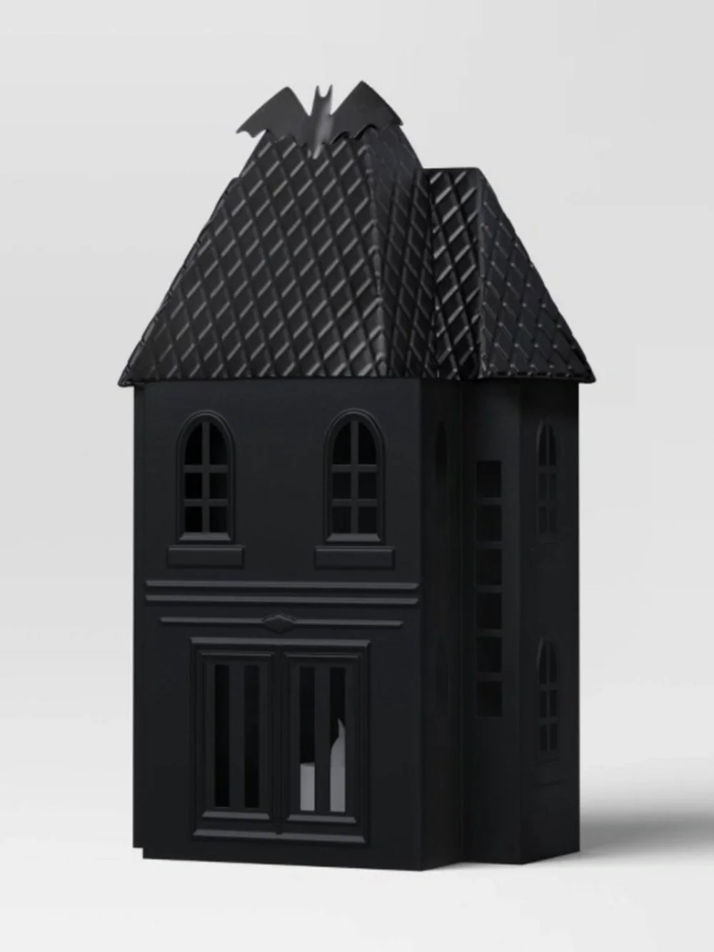 11.25” Large Lit Metal Black House Halloween - Hyde & EEK! Boutique